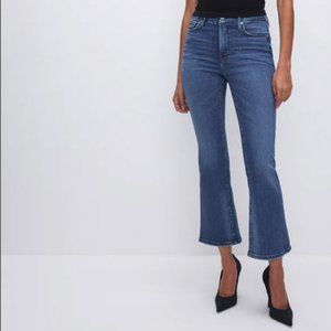 GOOD AMERICAN Cropped Mini Bootcut Light Compression Jeans